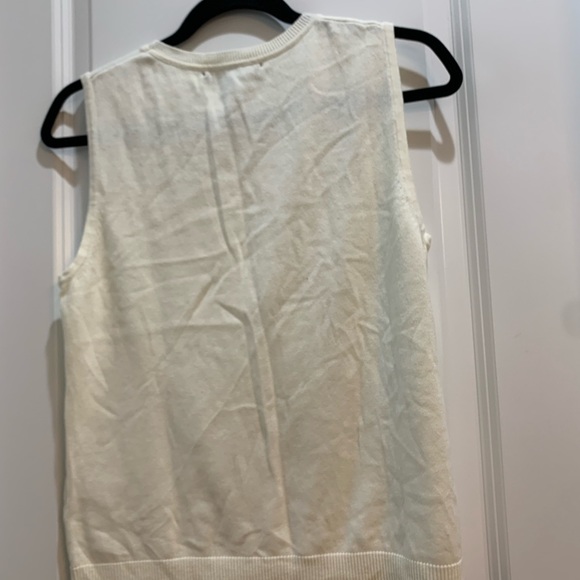 Chadwicks Cardigan/Tank Sweater Set Med Pet Vanilla Cardigan Armpit To Armpit21” - Picture 6 of 9